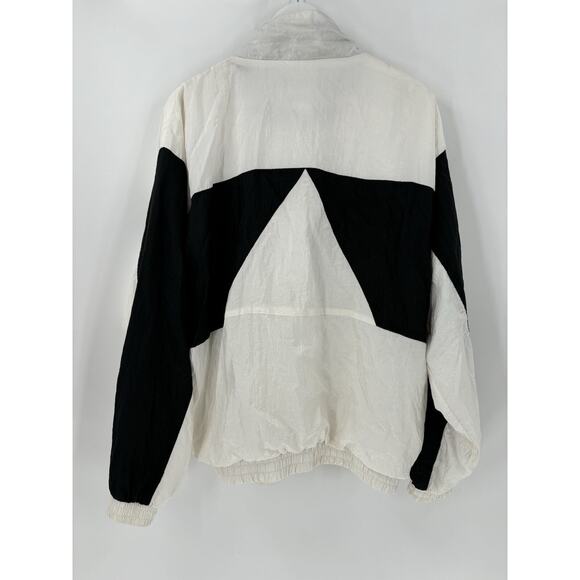 Active Exposure Vintage Jacket Mens XL White Black Windbreaker Geometric Sheer - Picture 8 of 16
